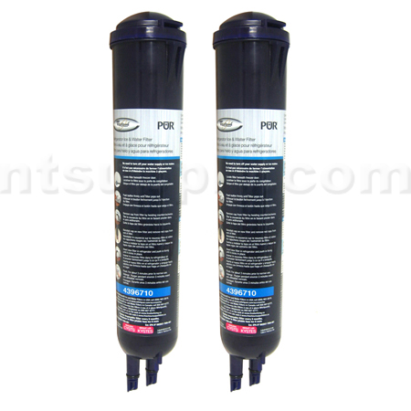 Whirlpool PUR Advanced Refrigerator Filter (4396710, T1RFKB1), 2-Pack