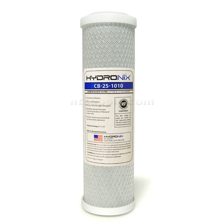 Hydronix  2-1/2" X 10" Carbon Block Filter  10 micron