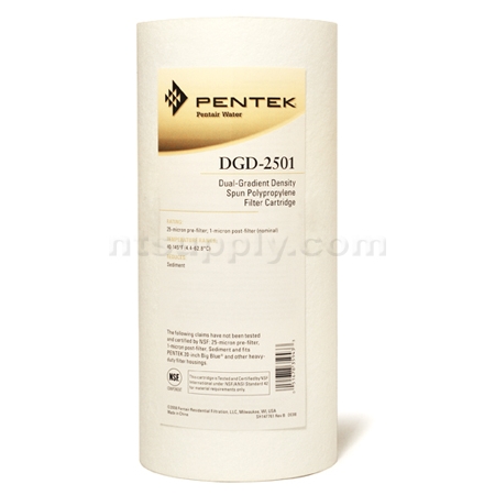Pentek DGD-2501 Dual Gradient Sediment Filter - 25 / 1 Micron