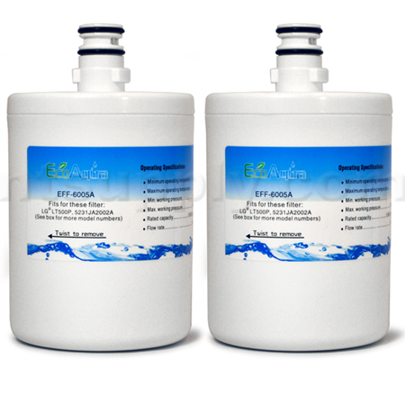 EcoAqua Replacement for LG Filter (LT500P, 5231JA2002A), 2-Pack