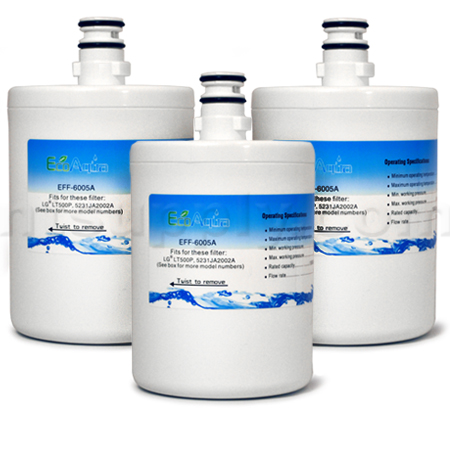 EcoAqua Replacement for LG Filter (LT500P, 5231JA2002A), 3-Pack
