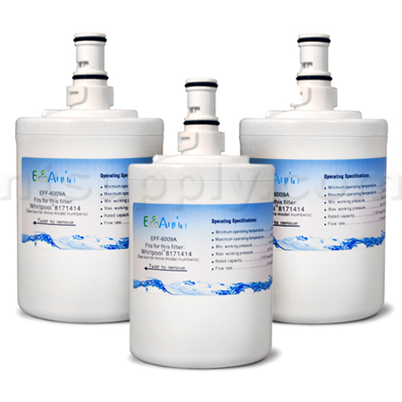 EcoAqua Replacement for Whirlpool 8171413/NL200 Filter, 3-pack