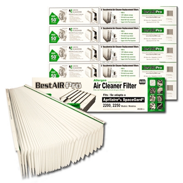 High Efficiency Filter Media for Aprilaire/Space-Gard 2200 / 2250 - 6 pack
