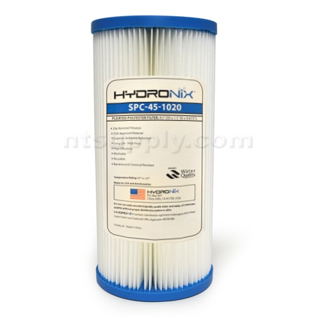 Hydronix  10" BIG BLUE  Pleated Sediment Cartridge 20 micron