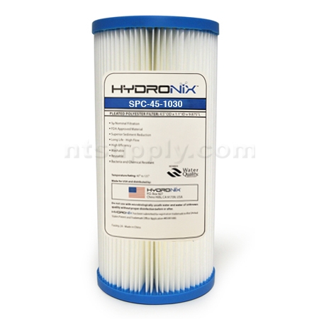 Hydronix  10" BIG BLUE  Pleated Sediment Cartridge 30 micron