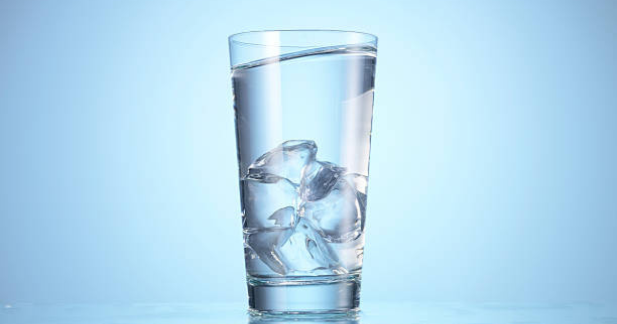 Glass of water with ice