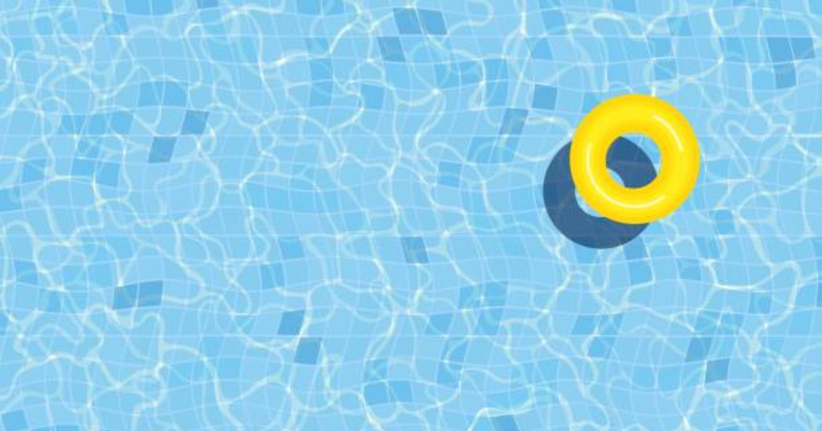 pool floatie in pool
