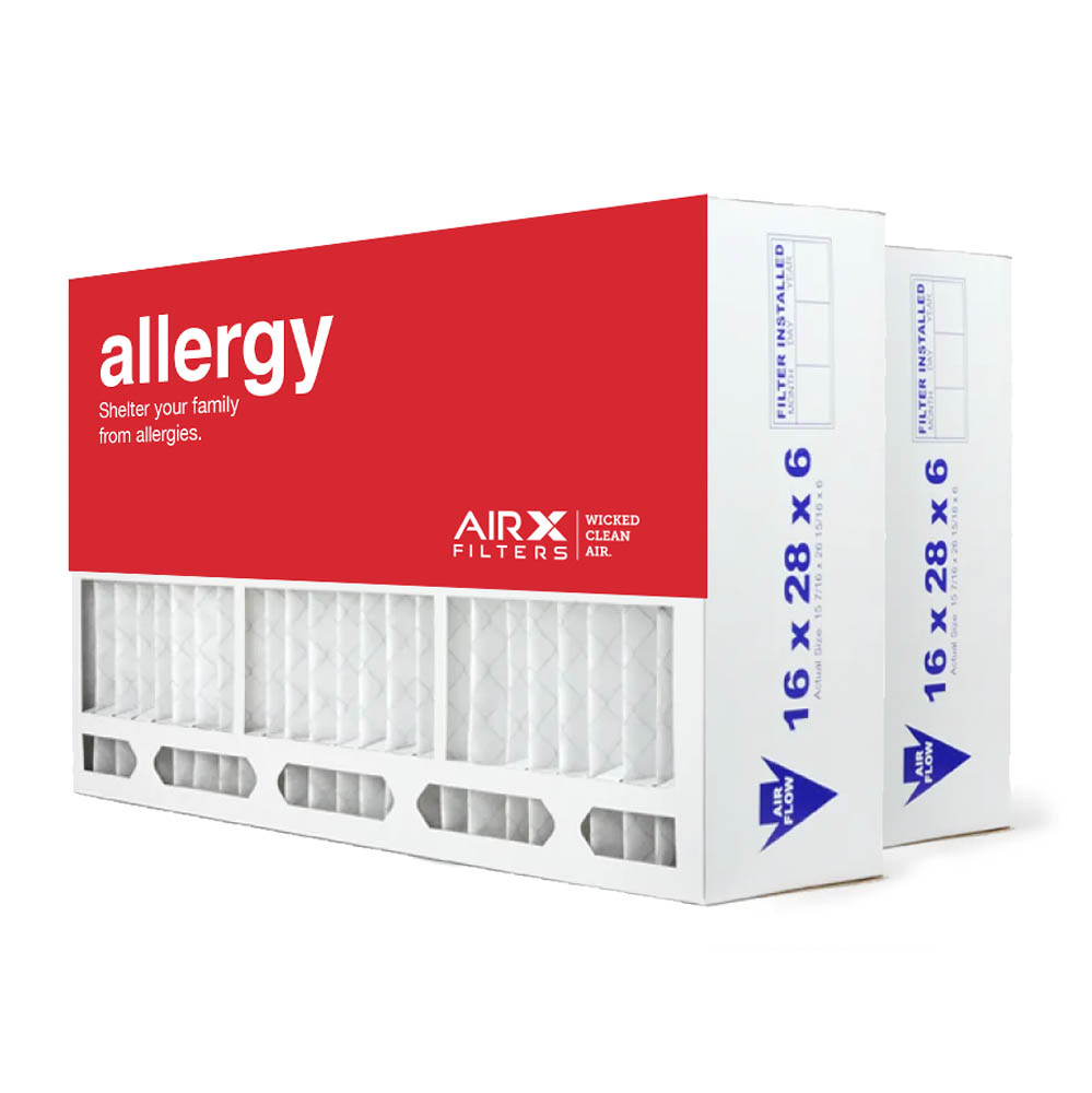 16x28x6 AIRx ALLERGY Aprilaire 401 Replacement Air Filter - MERV 11, 2-Pack