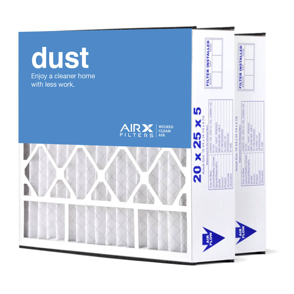 20x25x5 AIRx DUST Air Bear 255649-102 Replacement Air Filter - MERV 8, 2-Pack
