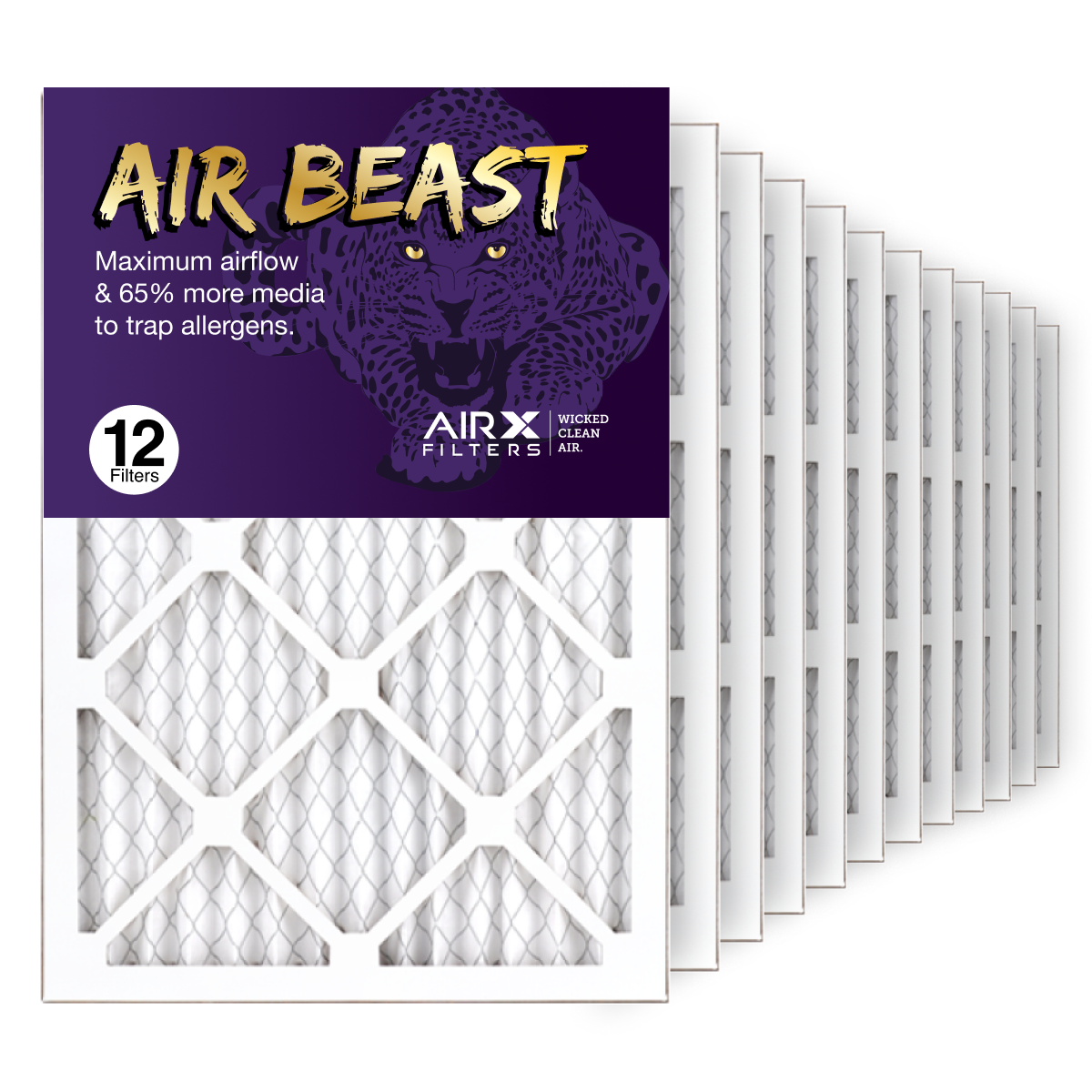 14x20x1 AIRx Air Beast High Flow Air Filter, 12-Pack