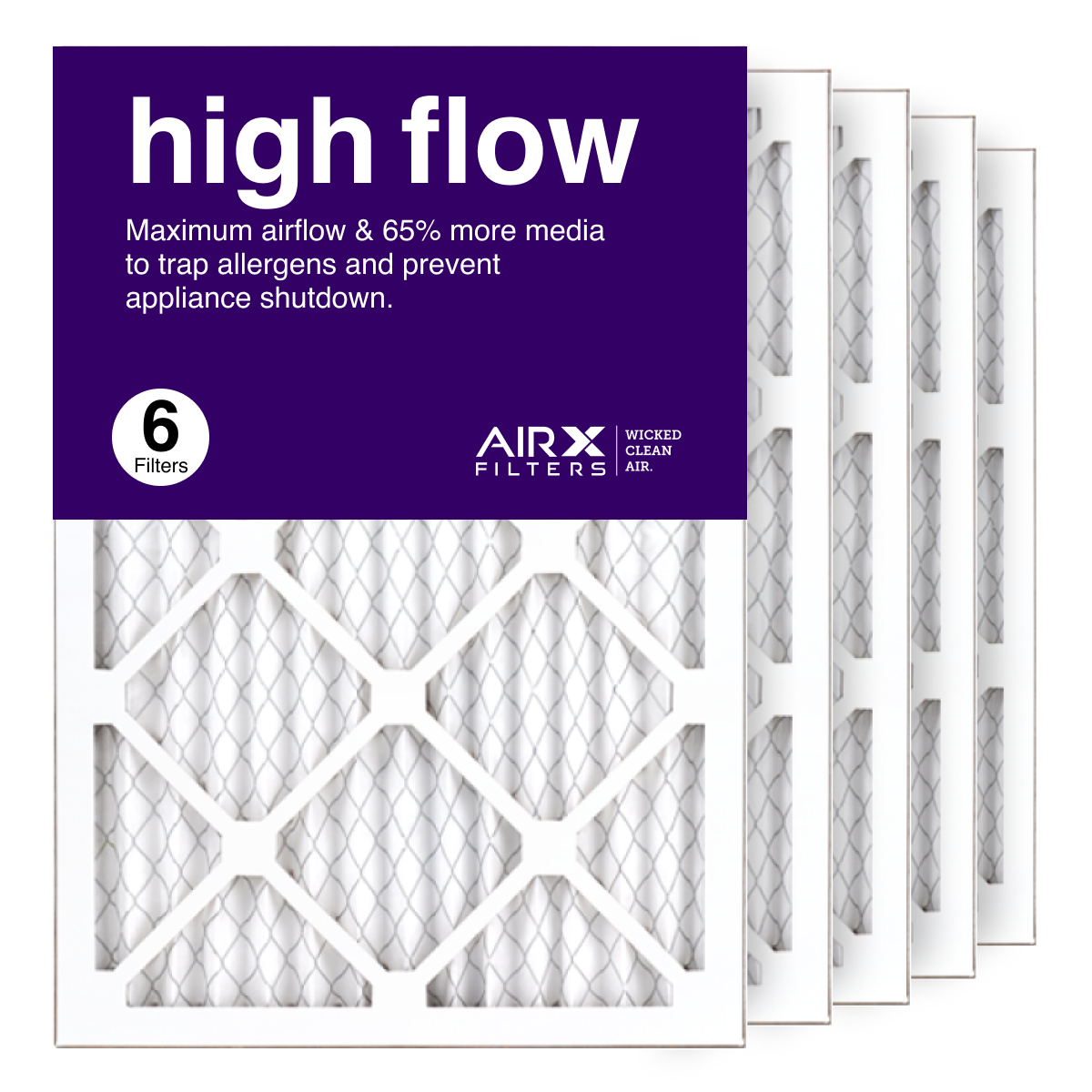 14x20x1 AIRx High Flow Air Filter, 6-Pack