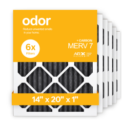 14x20x1 AIRx ODOR Air Filter -  Carbon, 6-Pack