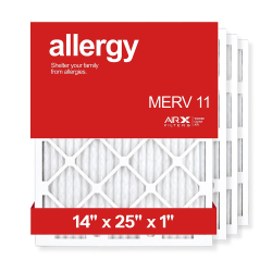 14x25x1 AIRx ALLERGY Air Filter, 4-Pack