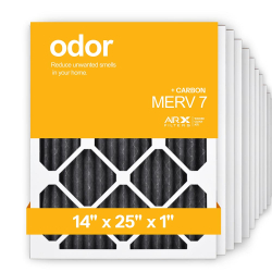 14x25x1 AIRx ODOR Air Filter - Carbon, 12-Pack