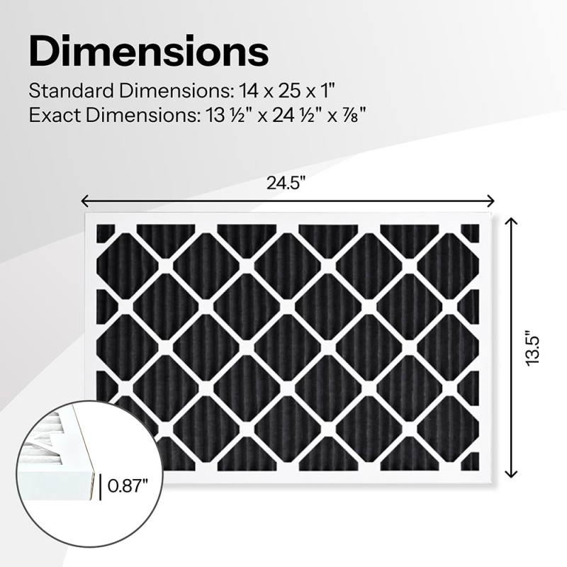 14x25x1 AIRx ODOR Air Filter - Carbon, 6-Pack