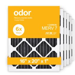 16x20x1 AIRx ODOR Air Filter - Carbon, 6-Pack