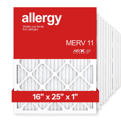 16x25x1 AIRx ALLERGY Air Filter, 12-Pack
