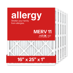16x25x1 AIRx ALLERGY Air Filter, 6-Pack