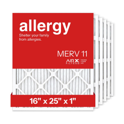 16x25x1 AIRx ALLERGY Air Filter, 6-Pack