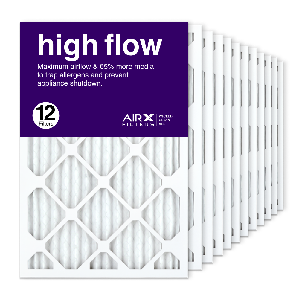 16x25x1 AIRx High Flow Air Filter, 12-Pack