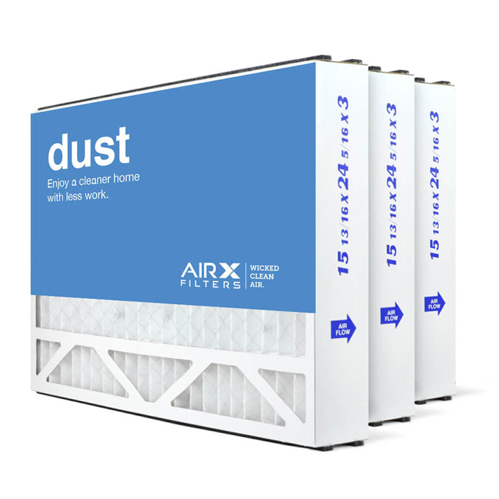 16x25x3 AIRx DUST Air Bear 255649-101 Replacement Air Filter - MERV 8, 6-Pack