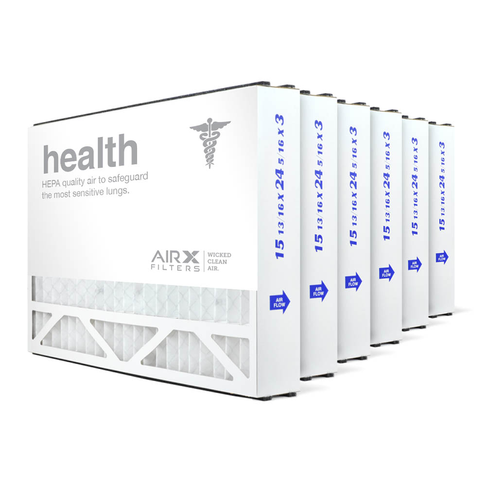16x25x3 AIRx HEALTH Air Bear 255649-101 Replacement Air Filter - MERV 13, 6-Pack