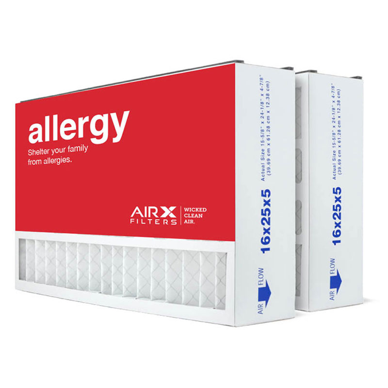 16x25x5 AIRx ALLERGY Field Controls # 46568500 Replacement Air Filter - MERV 11, 2-Pack