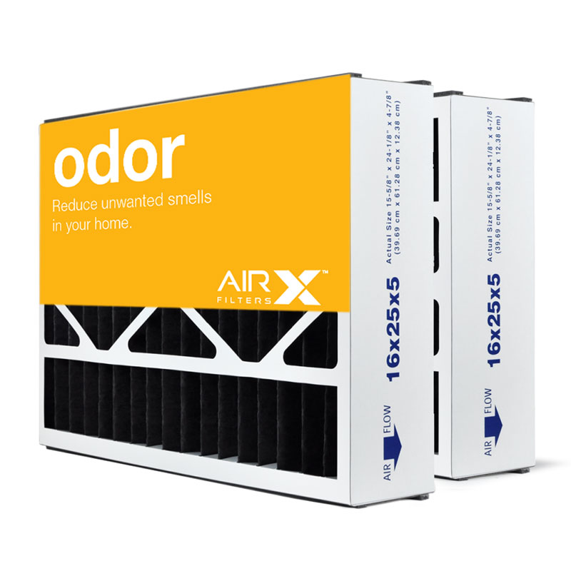 16x25x5 AIRx ODOR Air Bear 255649-105 Replacement Air Filter - Carbon, 2-Pack