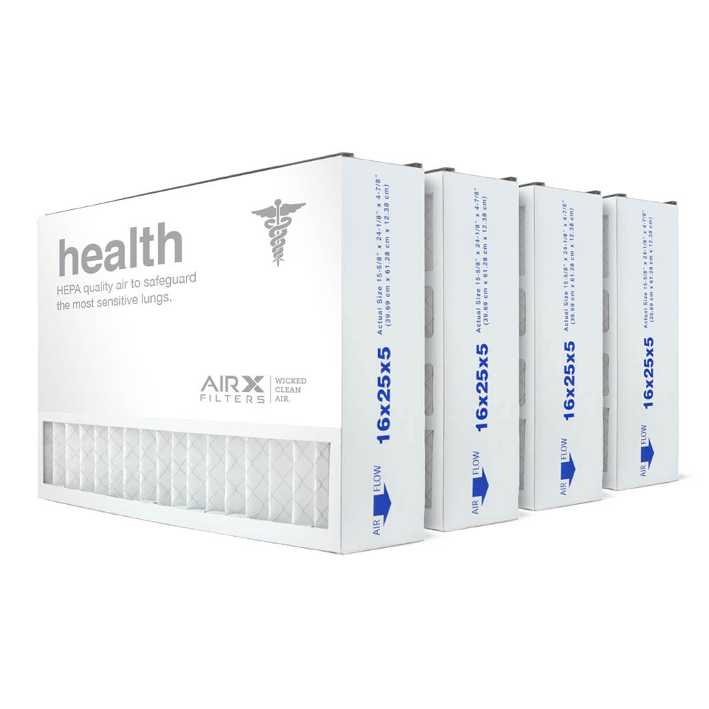 16x25x5 AIRx HEALTH Skuttle #000-0448-001 Replacement Air Filter - MERV 13, 4-Pack