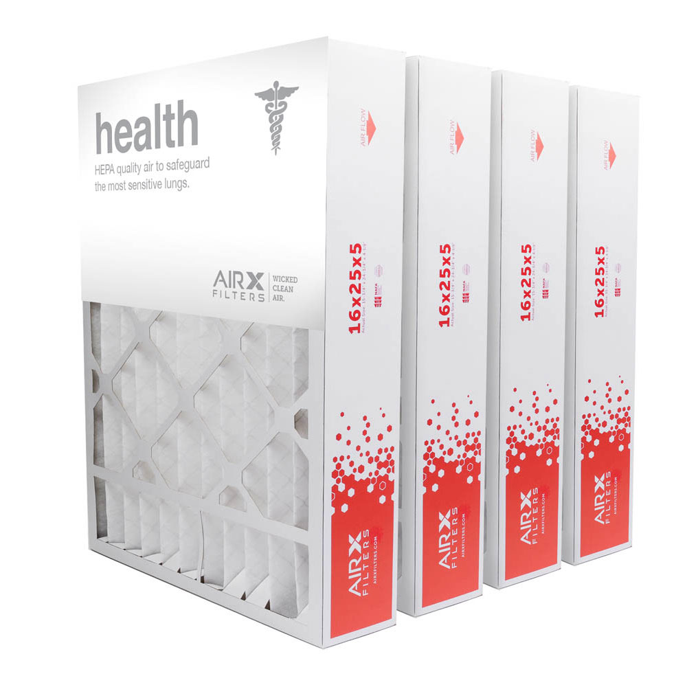 16x25x5 AIRx HEALTH Replacement for Lennox X6670 Air Filter - MERV 13, 4-Pack