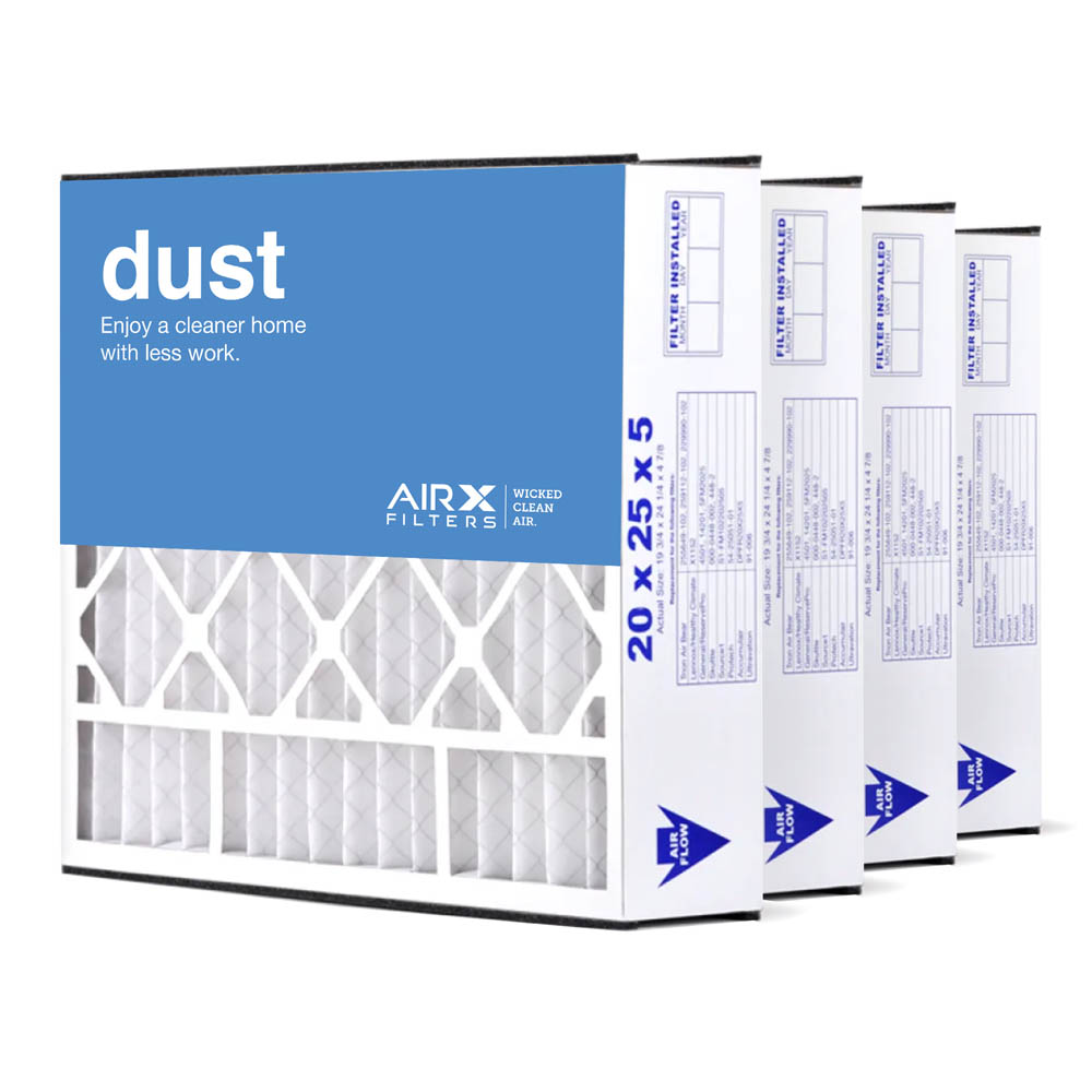 20x25x5 AIRx DUST Air Bear 255649-102 Replacement Air Filter - MERV 8, 4-Pack