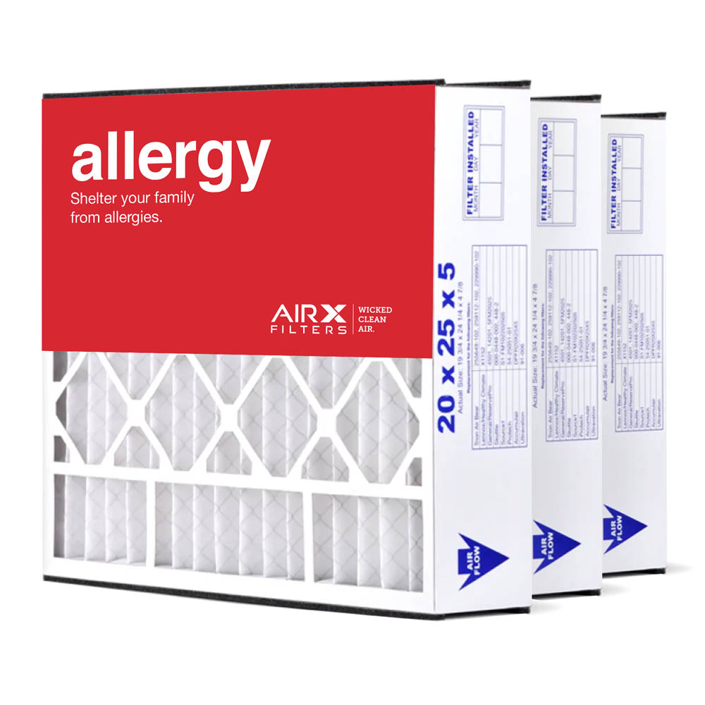 20x25x5 AIRx ALLERGY Air Bear 255649-102 Replacement Air Filter - MERV 11, 6 pack
