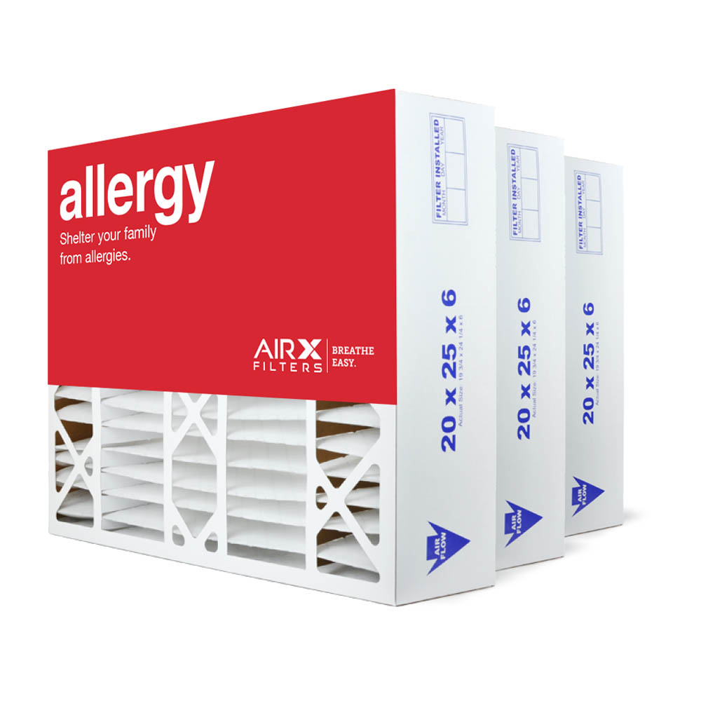 20x25x6 AIRx ALLERGY Aprilaire 201 Replacement Air Filter - MERV 11, 3 pack