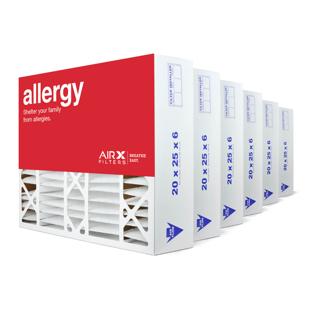 20x25x6 AIRx ALLERGY Aprilaire 201 Replacement Air Filter - MERV 11, 4 pack