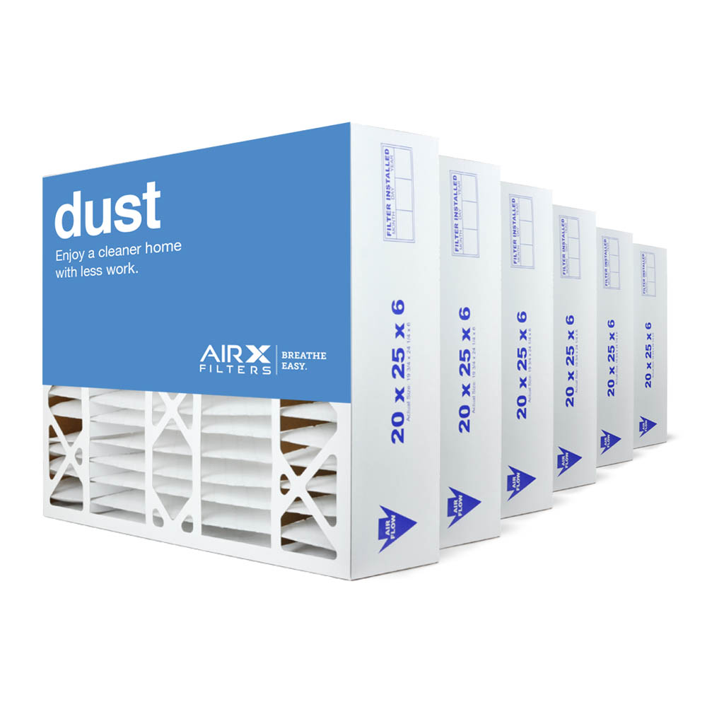 20x25x6 AIRx DUST Aprilaire 201 Replacement Air Filter - MERV 8, 6 pack