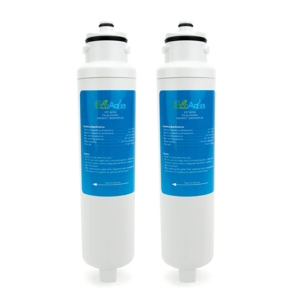 EcoAqua Replacement for Daewoo / Kenmore DW2042FR-09 Refrigerator Filter, 2-Pack