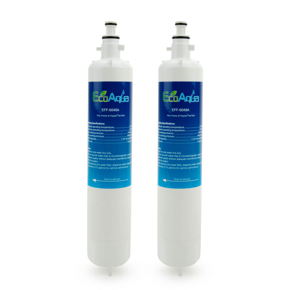 EcoAqua Replacement for Fisher & Paykel  Refrigerator Filter 847200, 2-Pack