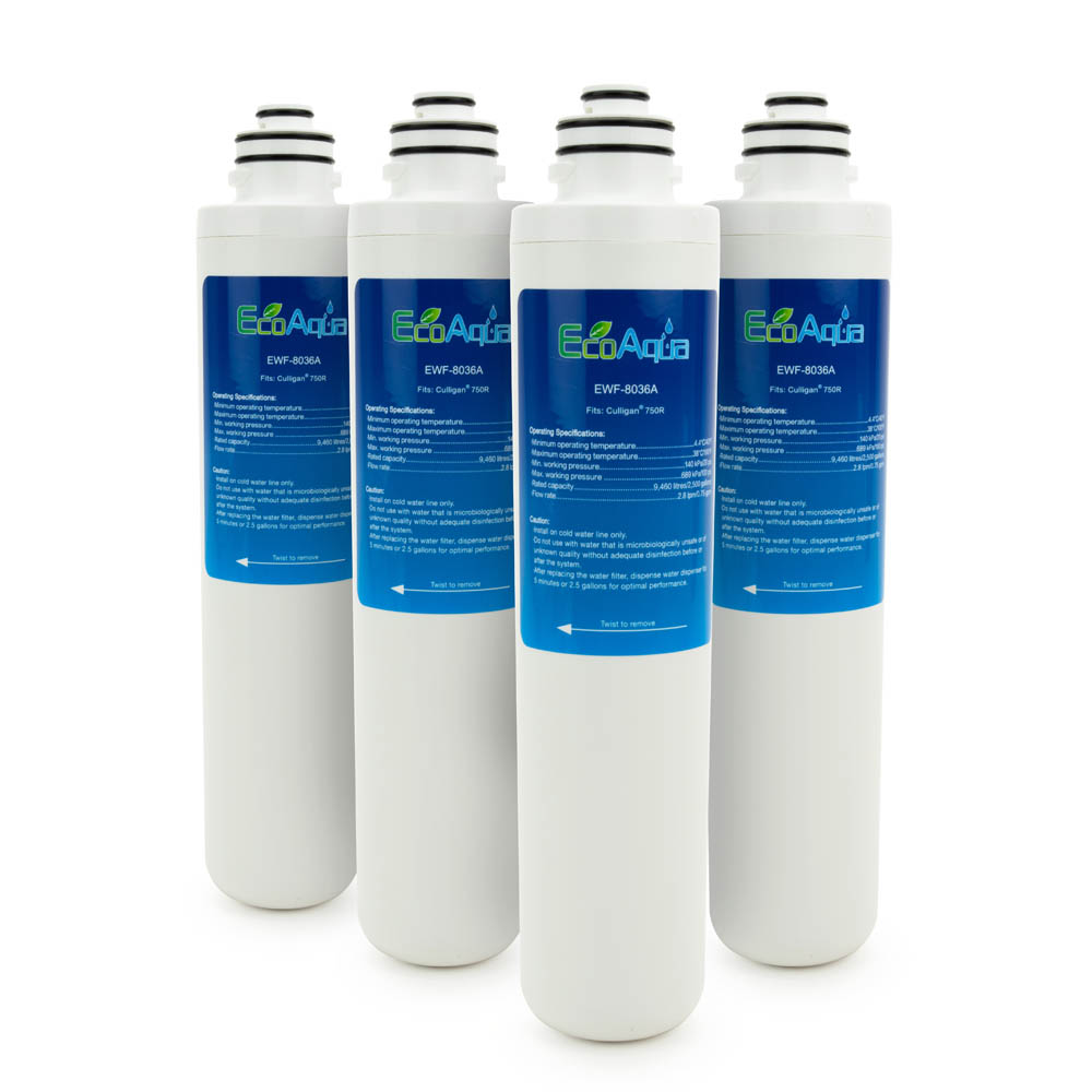 EcoAqua Replacement for Culligan 750R Filter, 4-Pack