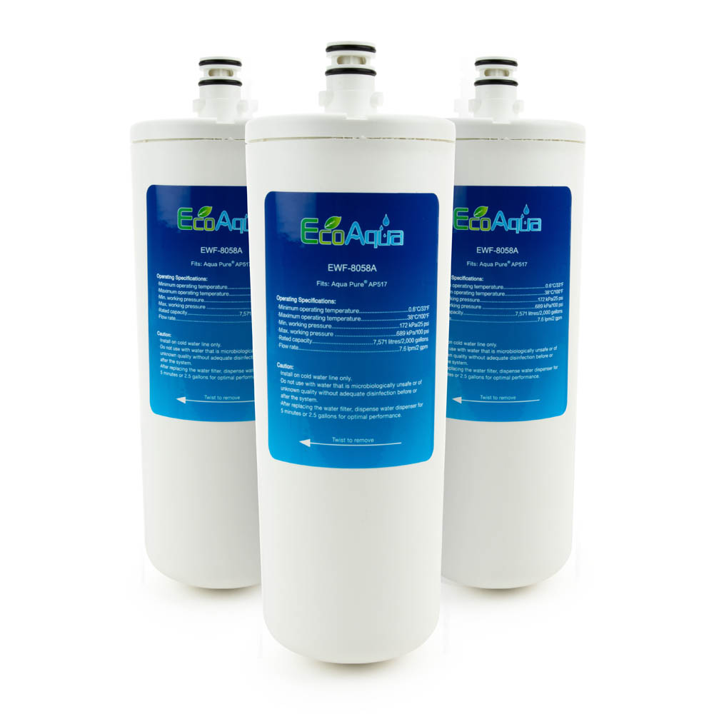 EcoAqua Replacement for Aqua-Pure® AP517 Filter, 3-Pack