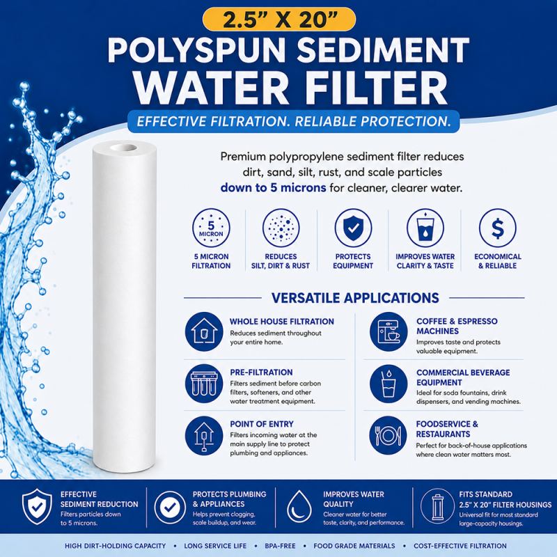 ClearChoice 2.5" x 20" Sediment Depth Filter 5 micron, 2-Pack