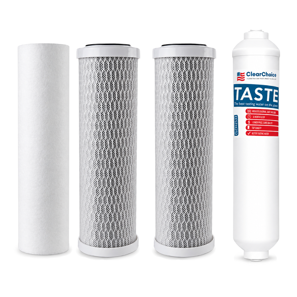 5-Stage Reverse Osmosis Replacement Filter Set with 50 GPD Membrane & 1/4