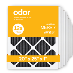 20x25x1 AIRx ODOR Air Filter - Carbon, 12-Pack