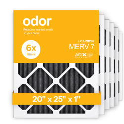 20x25x1 AIRx ODOR Air Filter - Carbon, 6-Pack