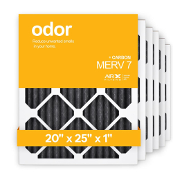 20x25x1 AIRx ODOR Air Filter - Carbon, 6-Pack