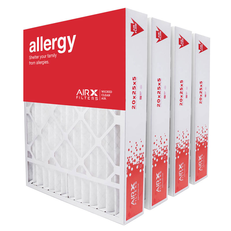 20x25x5 AIRx ALLERGY Replacement for Lennox Model X6673 Air Filter - MERV 11, 4-Pack