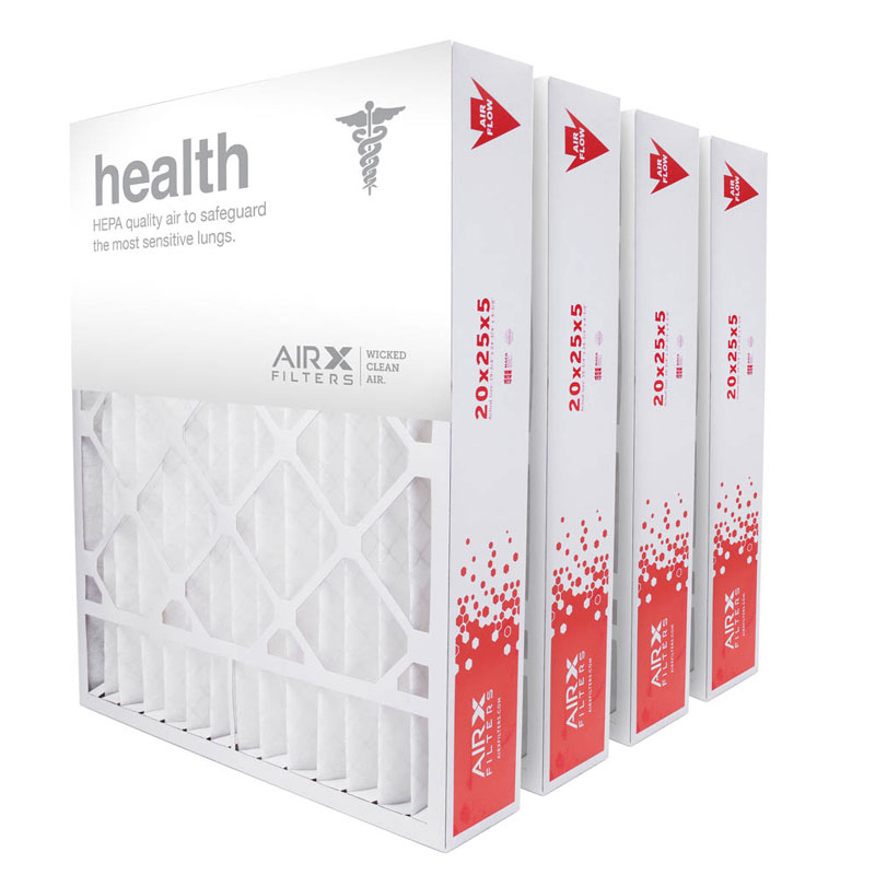 20x25x5 AIRx HEALTH Replacement for Lennox X6673 Air Filter - MERV 13, 4-Pack