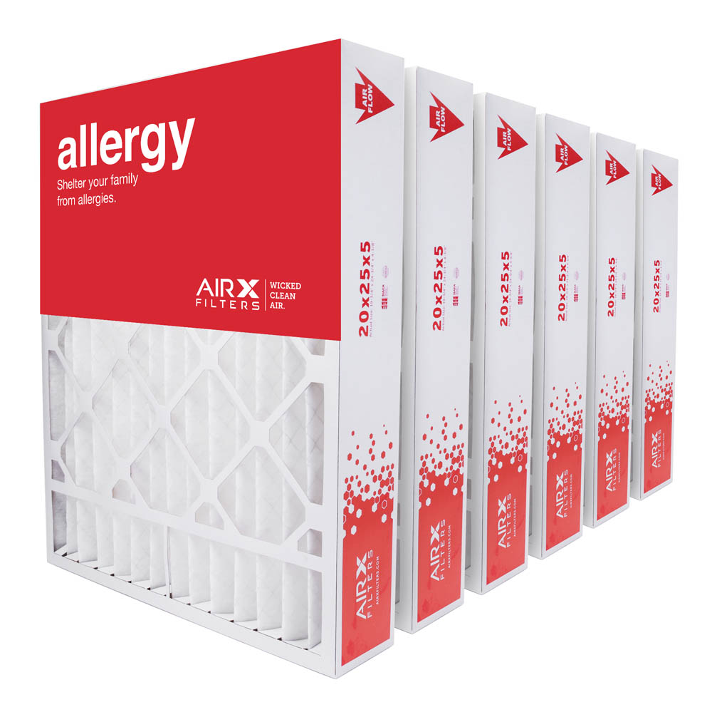 20x25x5 AIRx ALLERGY Honeywell FC100A1037 Replacement Air Filter - MERV 11, 6 pack