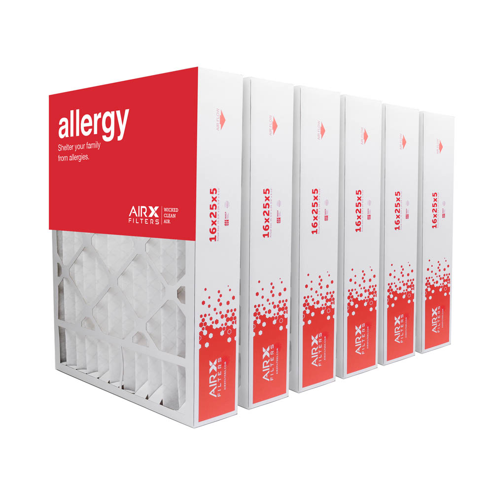 16x25x5 AIRx ALLERGY Honeywell FC100A1029 Replacement Air Filter - MERV 11, 6 pack