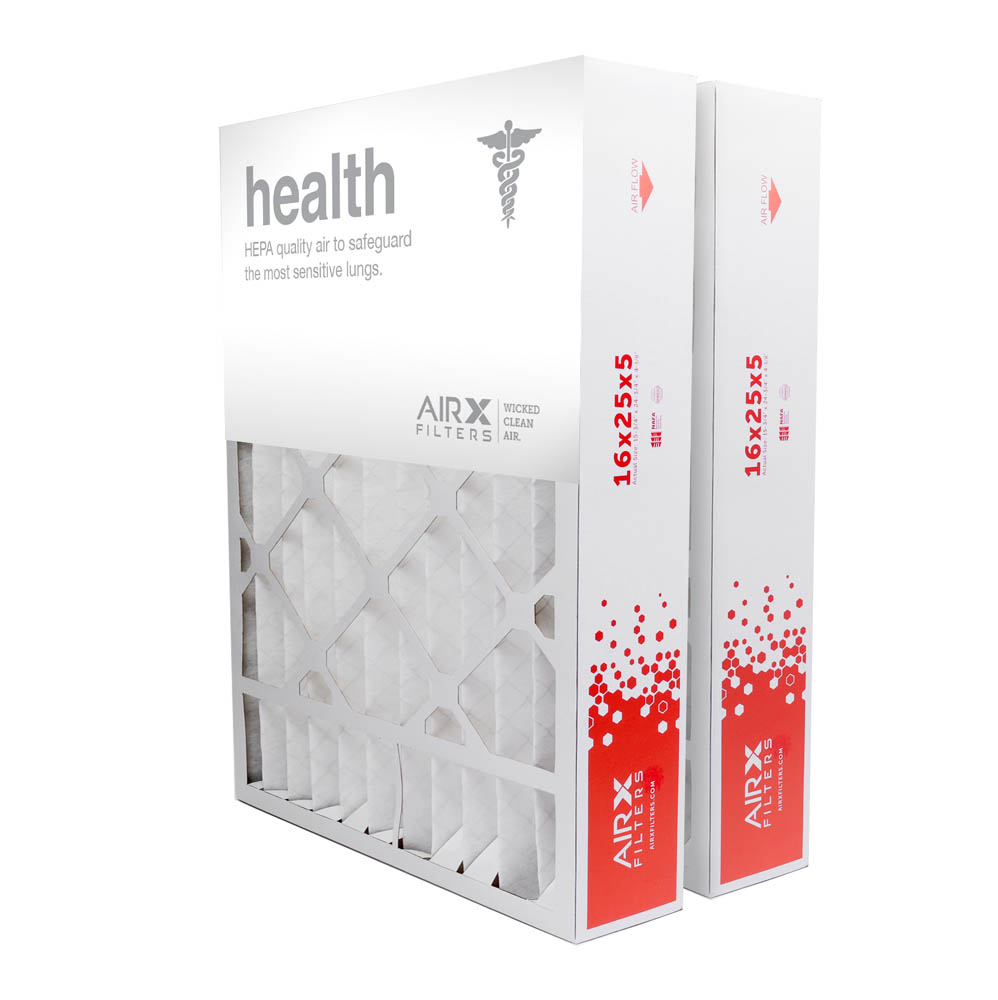 16x25x5 AIRx HEALTH Replacement for Lennox X6670 Air Filter - MERV 13, 2-Pack