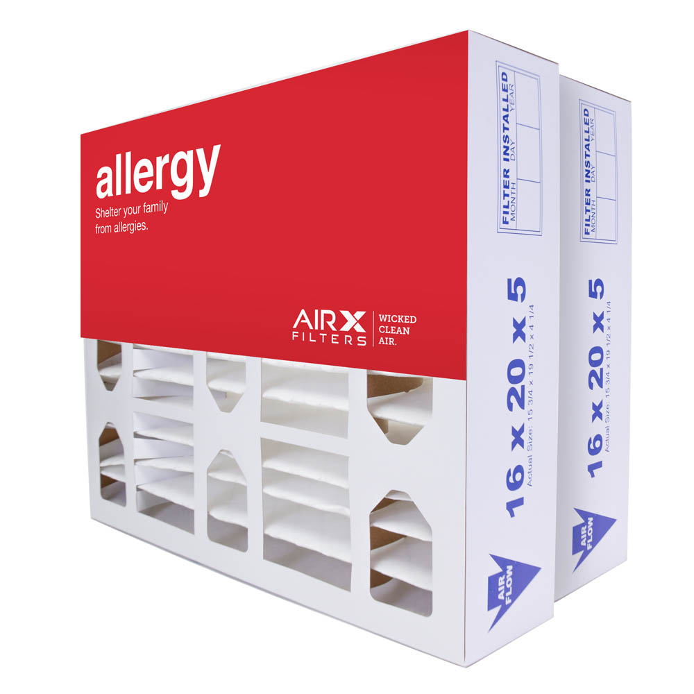 16x20x5 AIRx ALLERGY Replacement for Lennox X0582 Air Filter -  MERV 11, 2-Pack